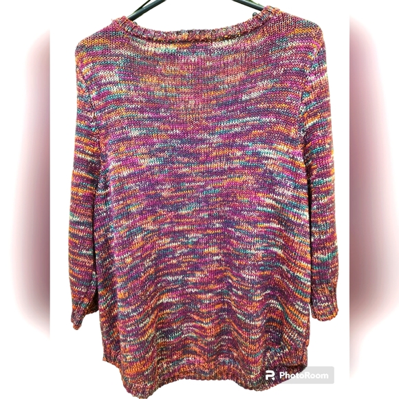 Easy quarter sleeve colorful  sweater - Picture 5 of 5